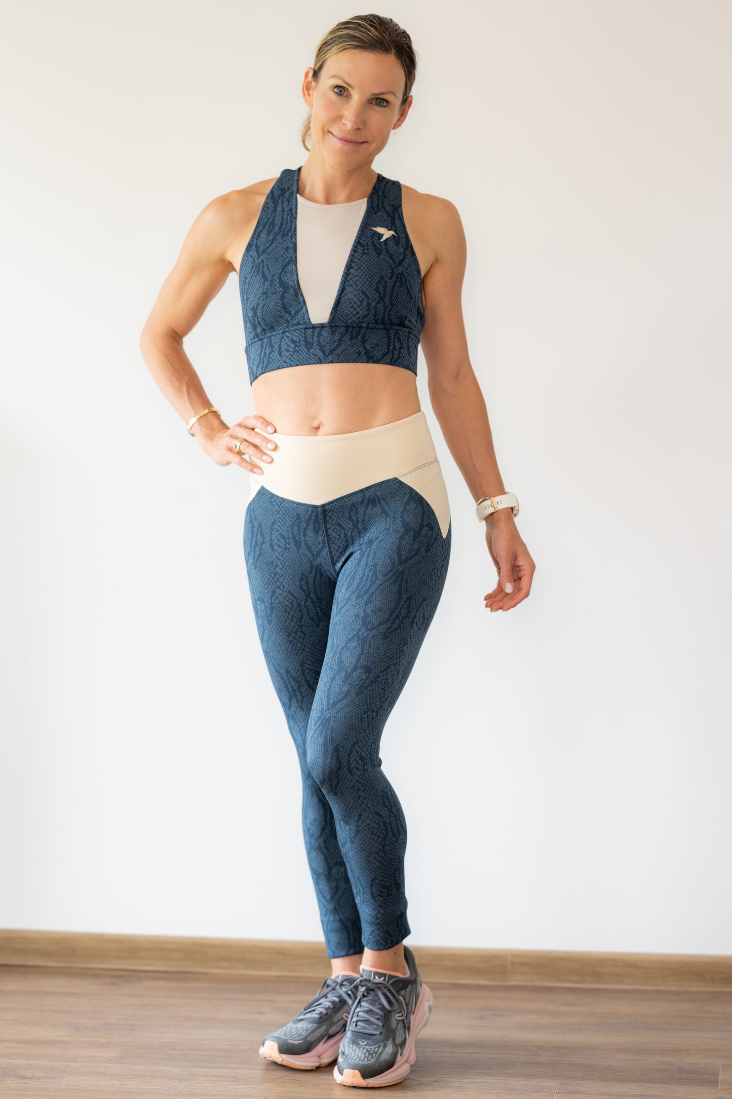 Leggins Highwaste Snake Knitted Navy